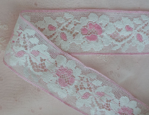 Vintage  From France Cotton Embroidered Insertion 1.5